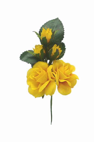 Flamenco Flower mod. Two Roses and a Bud (Silk). 10X7cm