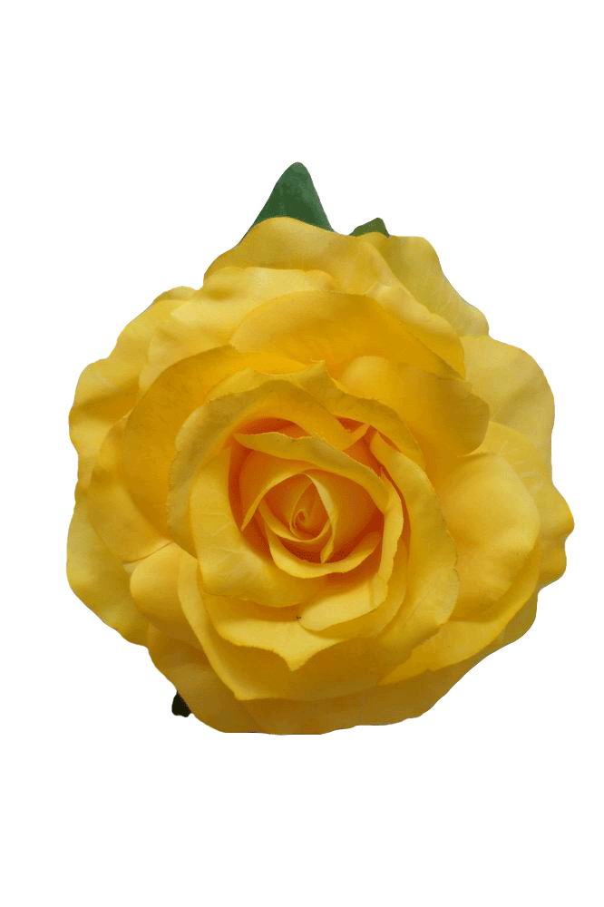 フラメンコバラコサージュ（花）黄色染色 Maravilla. 16cm