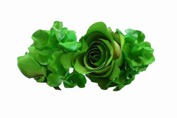 Tocado Rosas y Otras Flores Verde Andaluz.  22cm