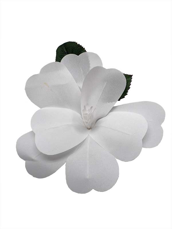 Flamenco Flower for Hair. White Artesana. 17 cm