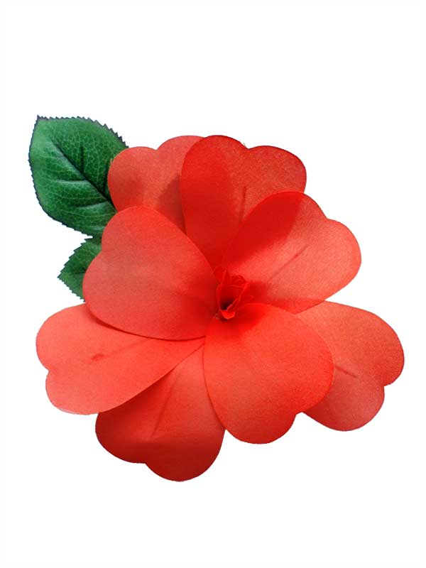Flamenco Flower for Hair. Coral Artesana. 17 cm