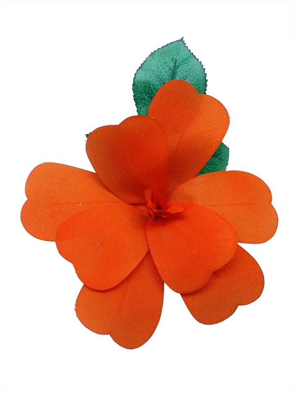 Flores para el pelo de flamenca. Artesana Naranja. 17 cm