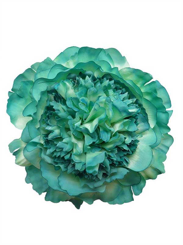 緑ト－ン（色調）の配色シャクヤク フラメンココサ－ジュ 髪飾り.16cm