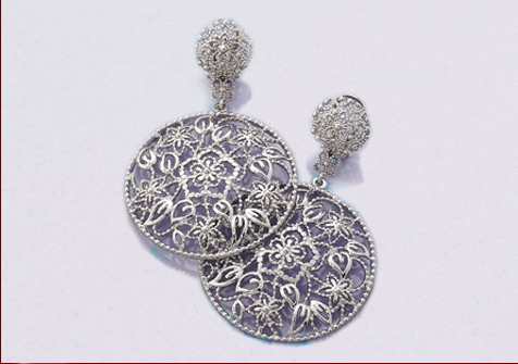 Flamenco earrings in high imitation jewellery. Ref. 40073