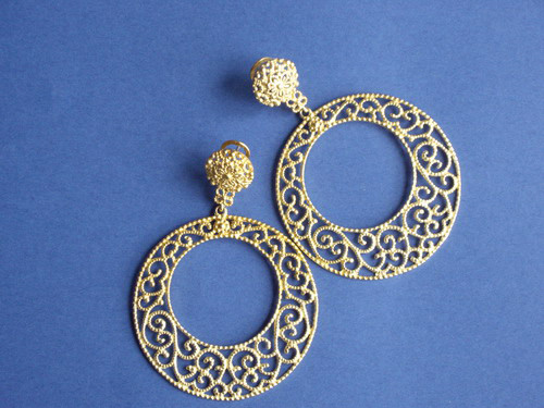 Mat silver earrings gold-plated - Ref. 4799OR