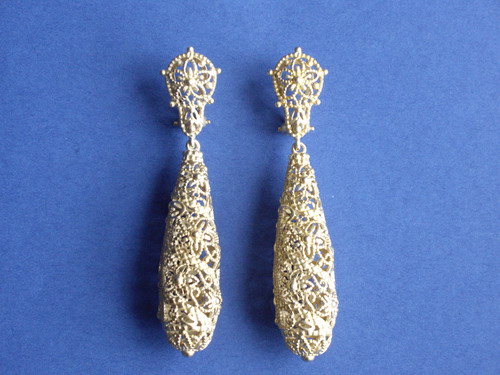 Mat silver earrings gold-plated - Ref. 91136OR