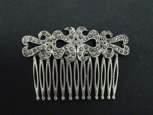 Silver and marcasita small comb ref.028