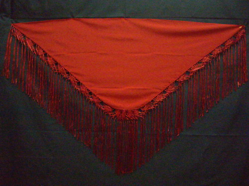 Red handmade shawl