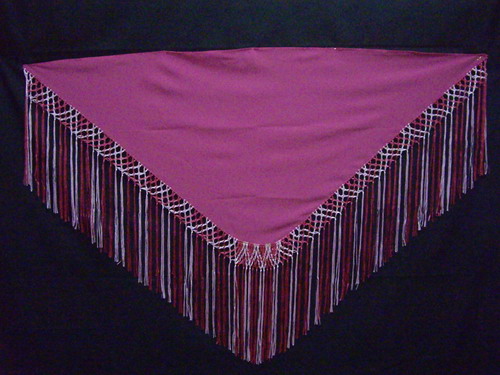 Fringed handmade shawl - Fuchsia and Pink. Cala