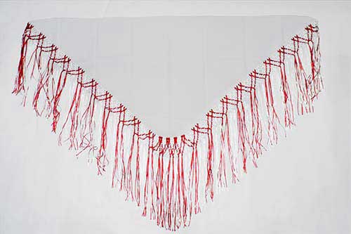 Handmade shawls with Red and White fringes