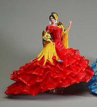 Muñeca Bailaora flamenca mod. Trinidad Roja - 42cm