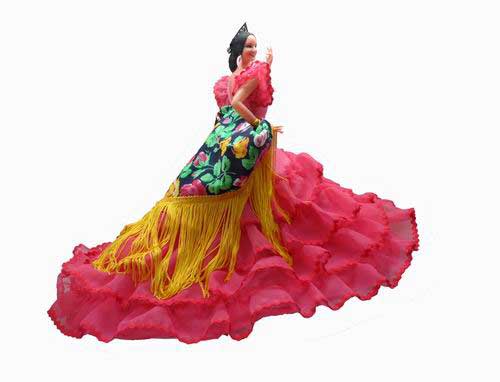 Muñeca Flamenca Fuxia. 42cm