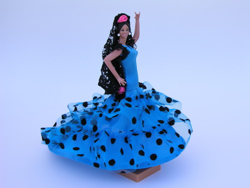 Muñeca Flamenca Tradicional 21cm Azul