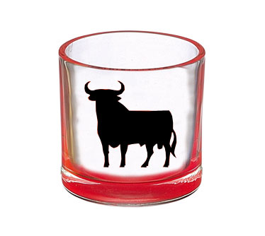 Short Shot glasses Red Osborne Bull. Bull Logo