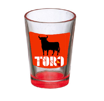 High Shot glasses with the red Osborne Bull. Mountain