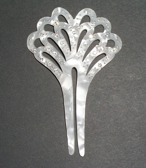Small Mother of Pearl/Shell Comb with Strass- ref. S932N