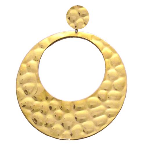 Big Golden Engraved Hoop Earrings. 10cm X 8cm. ref. 40174