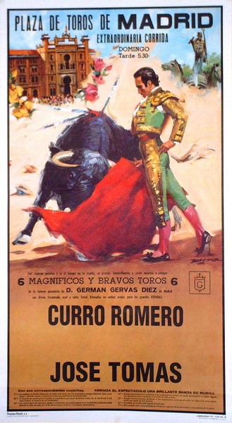 Poster Taurin. Plaza de Toros de Madrid