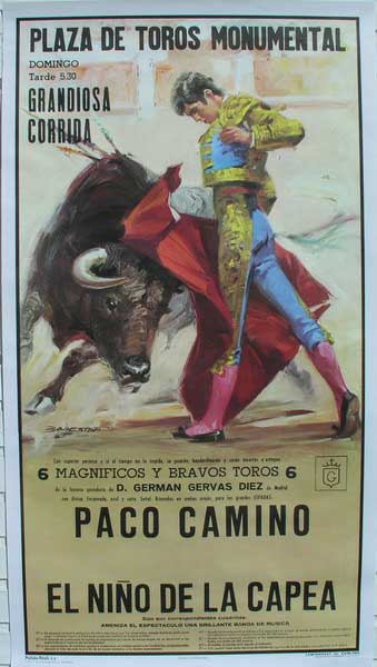 Poster of the Monumental Bullfighting of Madrid - Ref. 160M