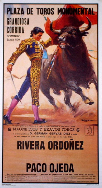 Poster of the Monumental bullring of Madrid  - Ref. 178