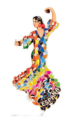 Aimant Danseuse costume flamenca Gaudi