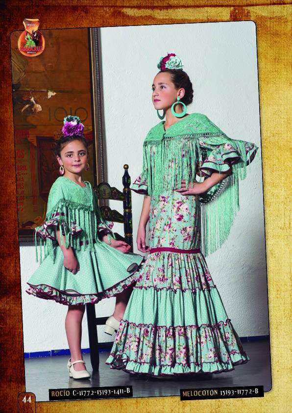 Flamenca Dress For Girl. Model. Melocotón Estampado