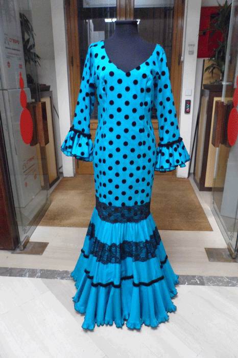 Outlet. Flamenca dress Ronda Azul T.44