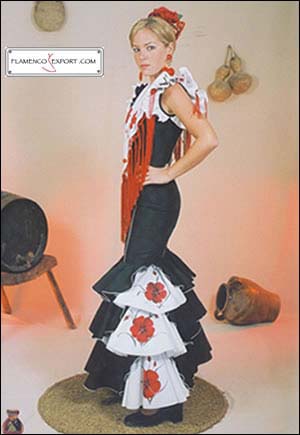 Traje de flamenca: mod. Jaen pintado