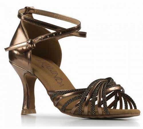 Sandals for Latin Dance, Ballroom Dance or Salsa Model Red Carpet Bronze