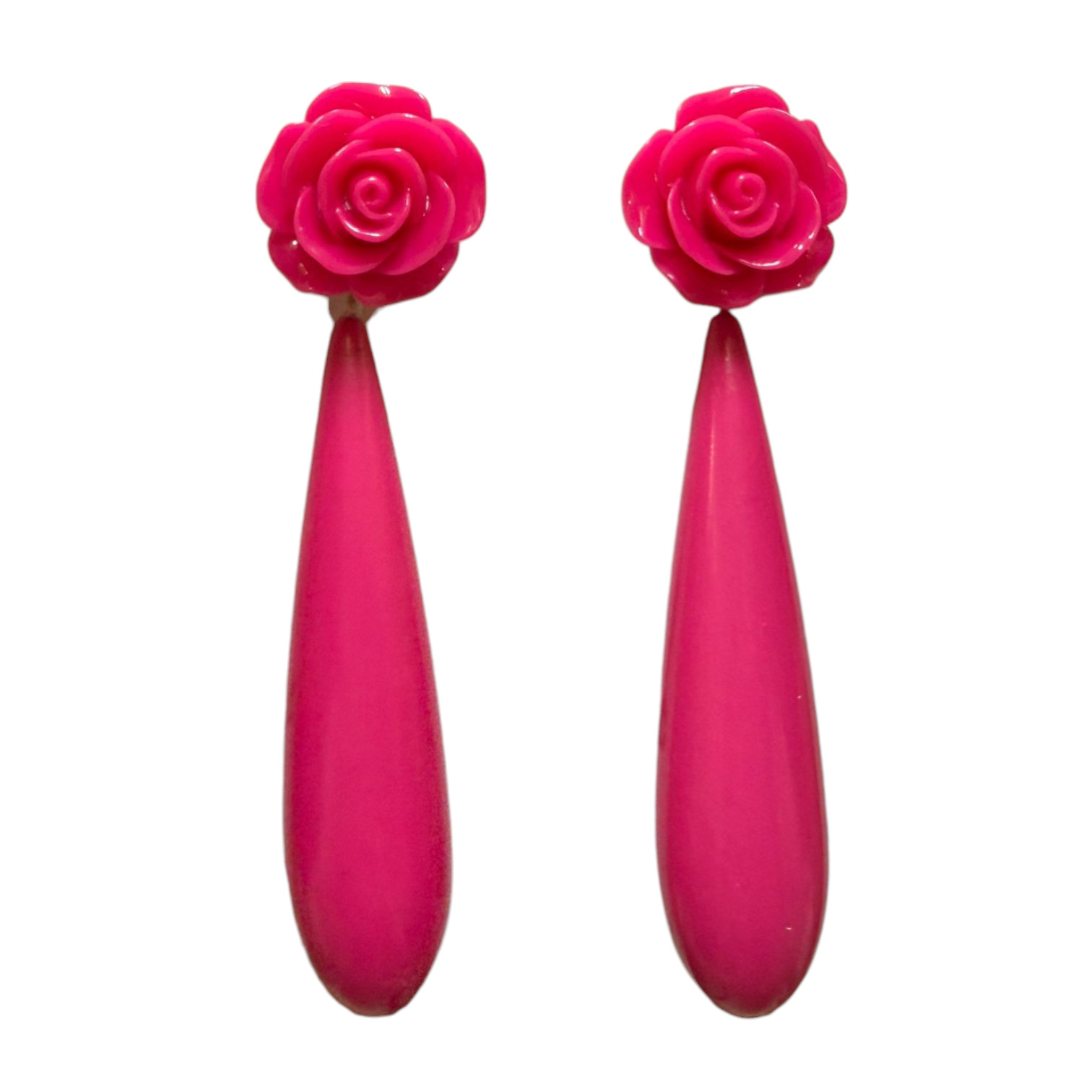 Pendientes de Flamenca Lágrima en Fuxia