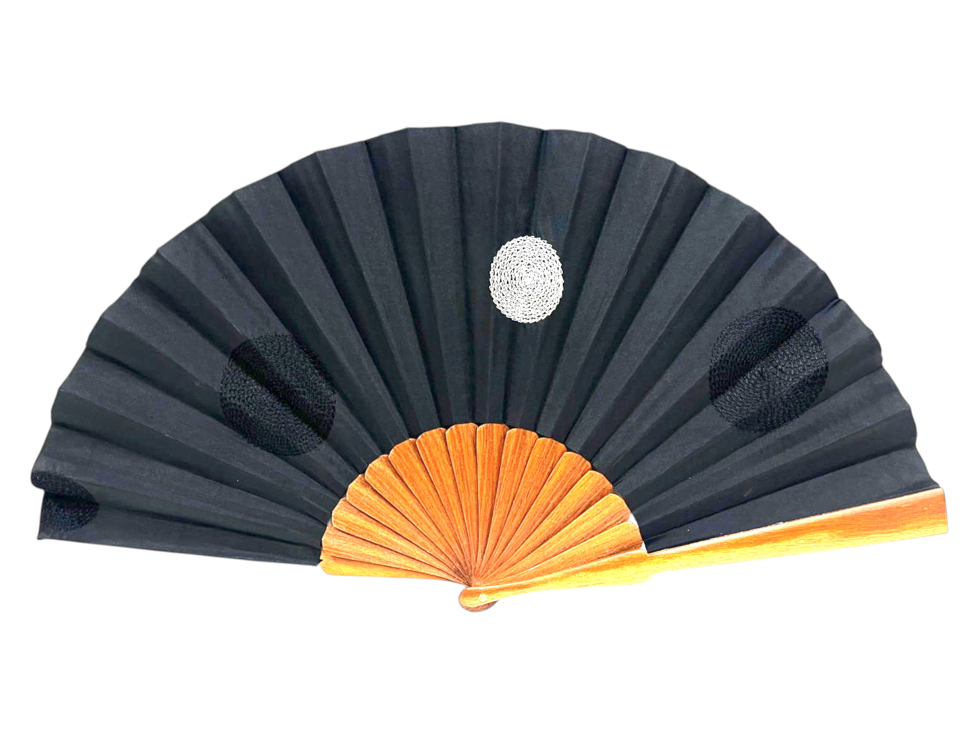 Polka dot fan embroidered with thread 27 cm - ref. 413