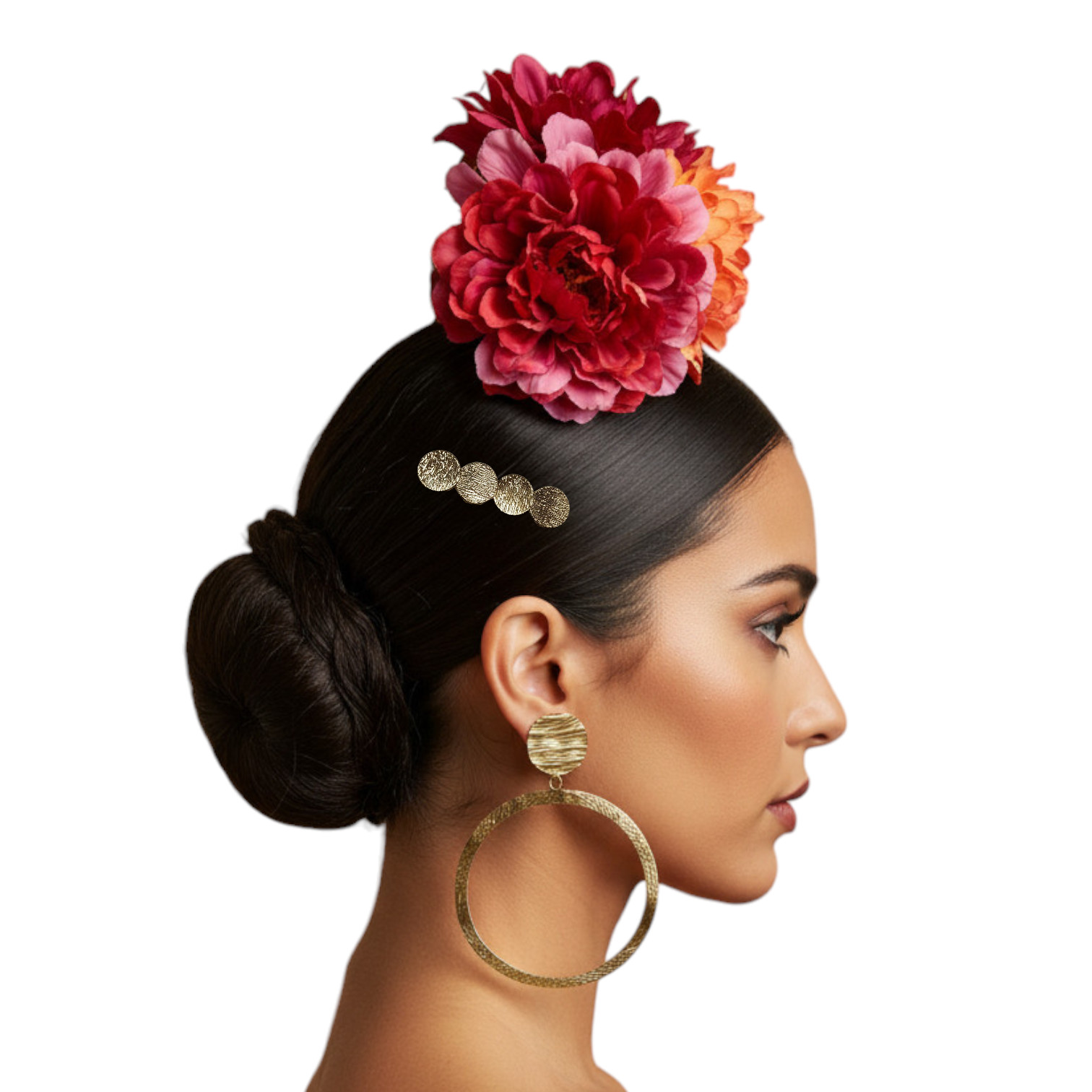 Golden Flamenco Comb with Small Circles