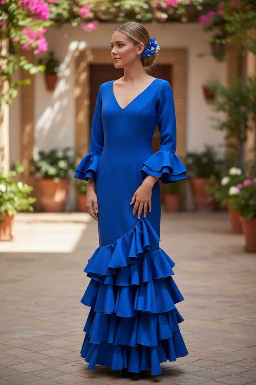 サイズ36. フラメンコドレス ロリータ青 | FlamencoExport