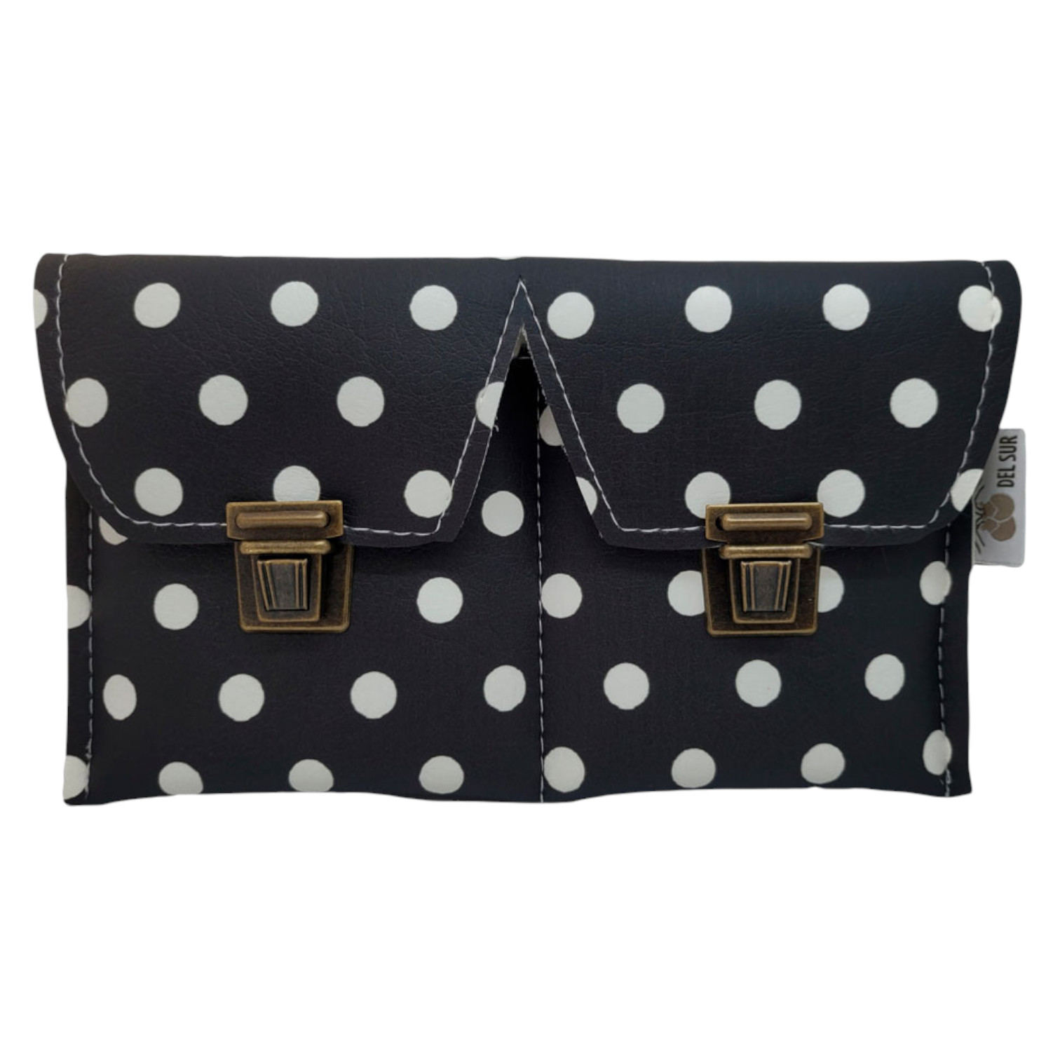 Special Castanet Case in Black with White Polka Dots