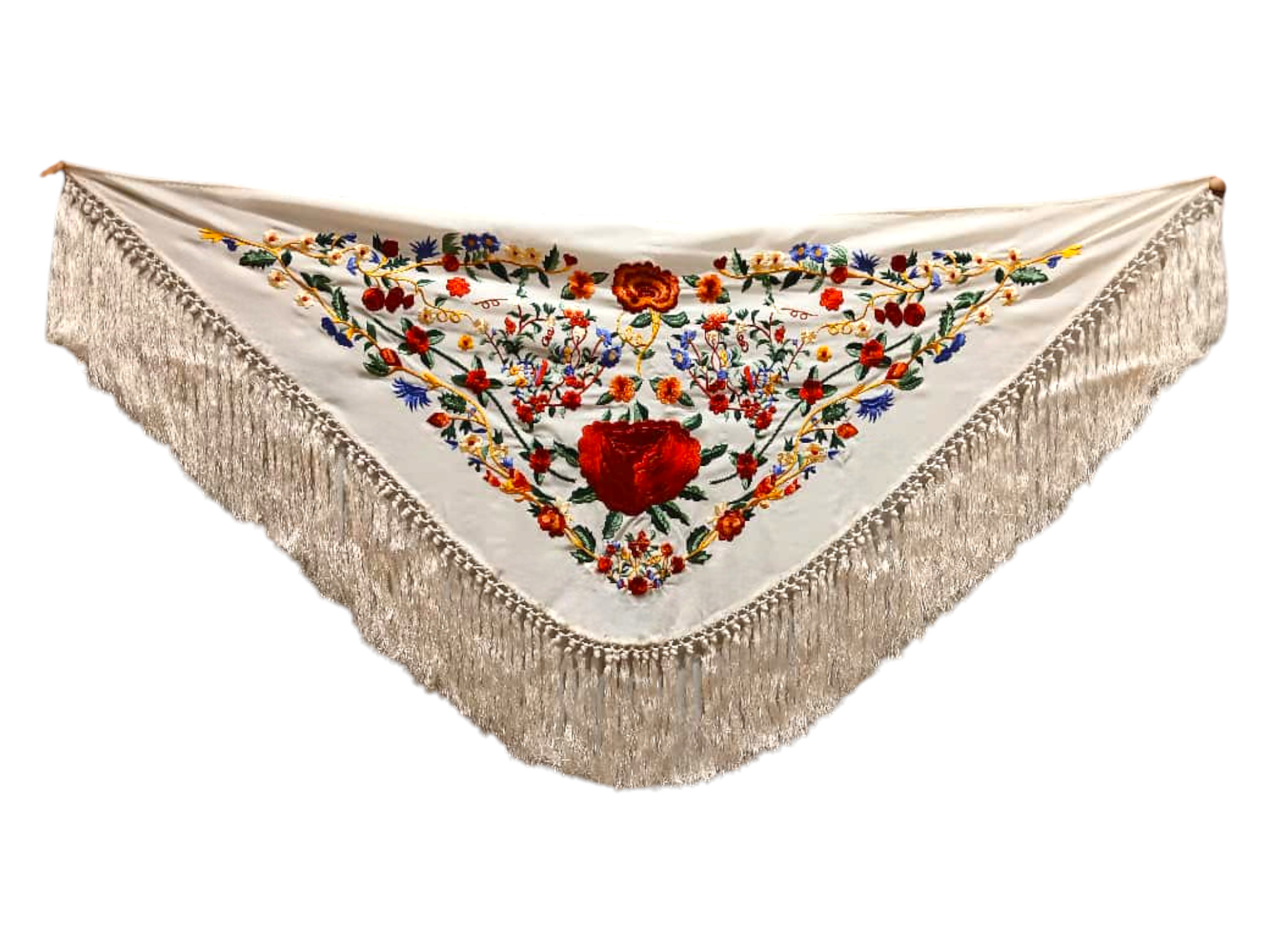 Mantoncillo de flamenca bordado con flores