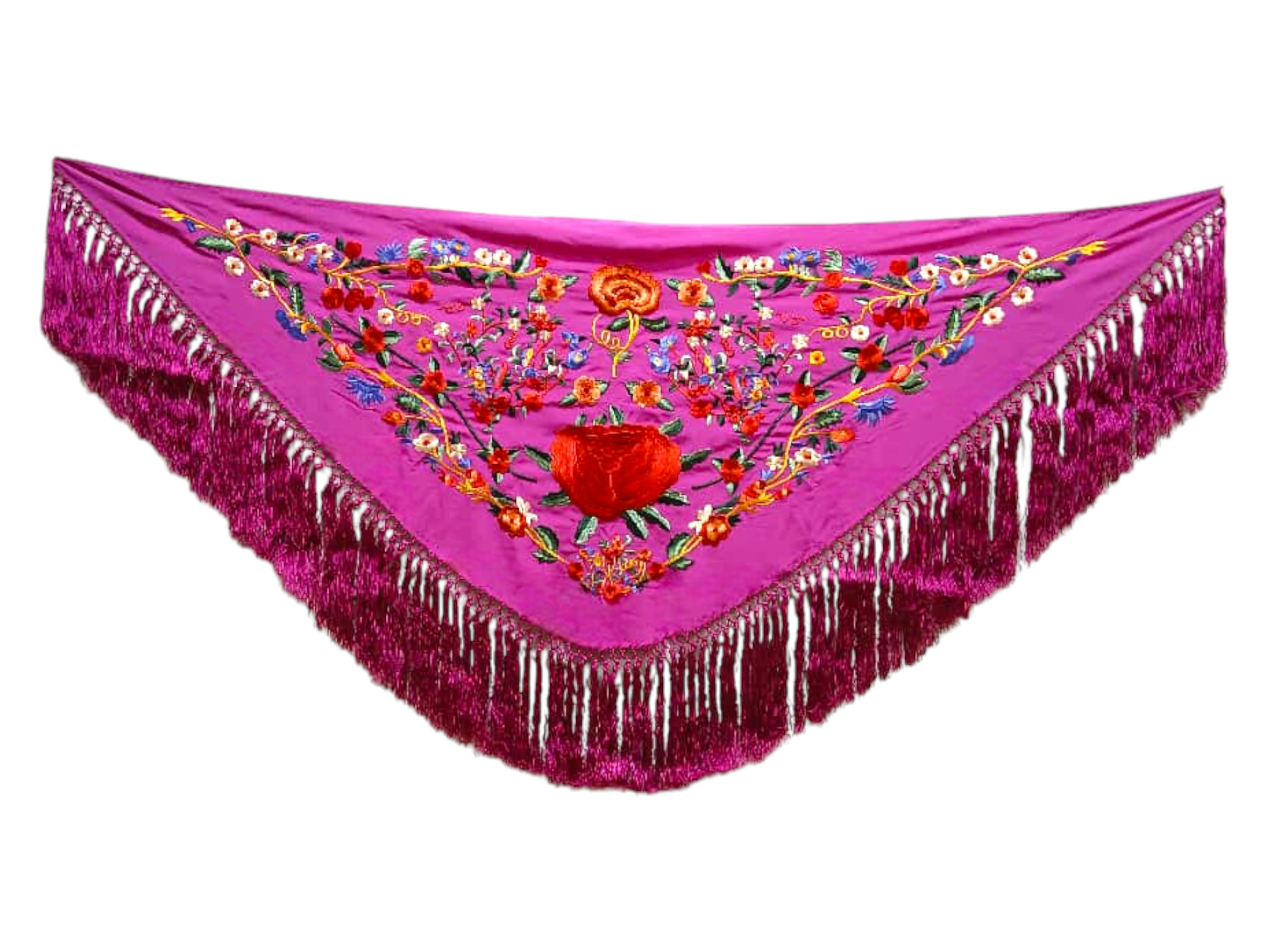 Mantoncillo de flamenca bordado con flores