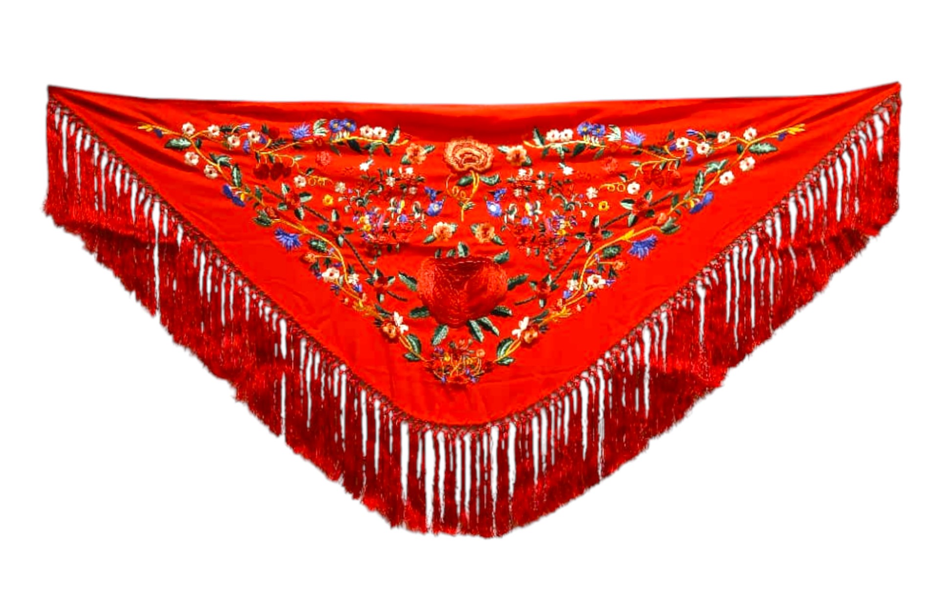 Embroidered flamenco shawl with flowers