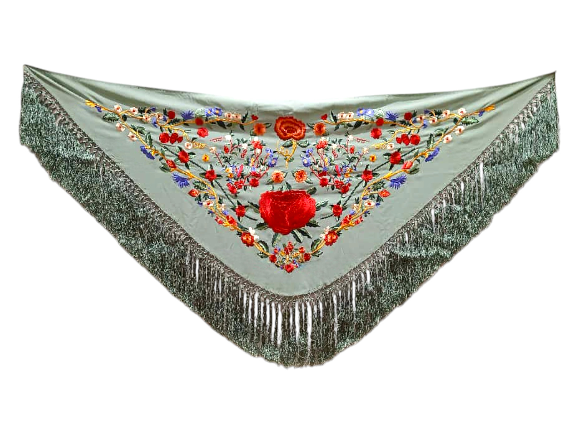 Mantoncillo de flamenca bordado con flores