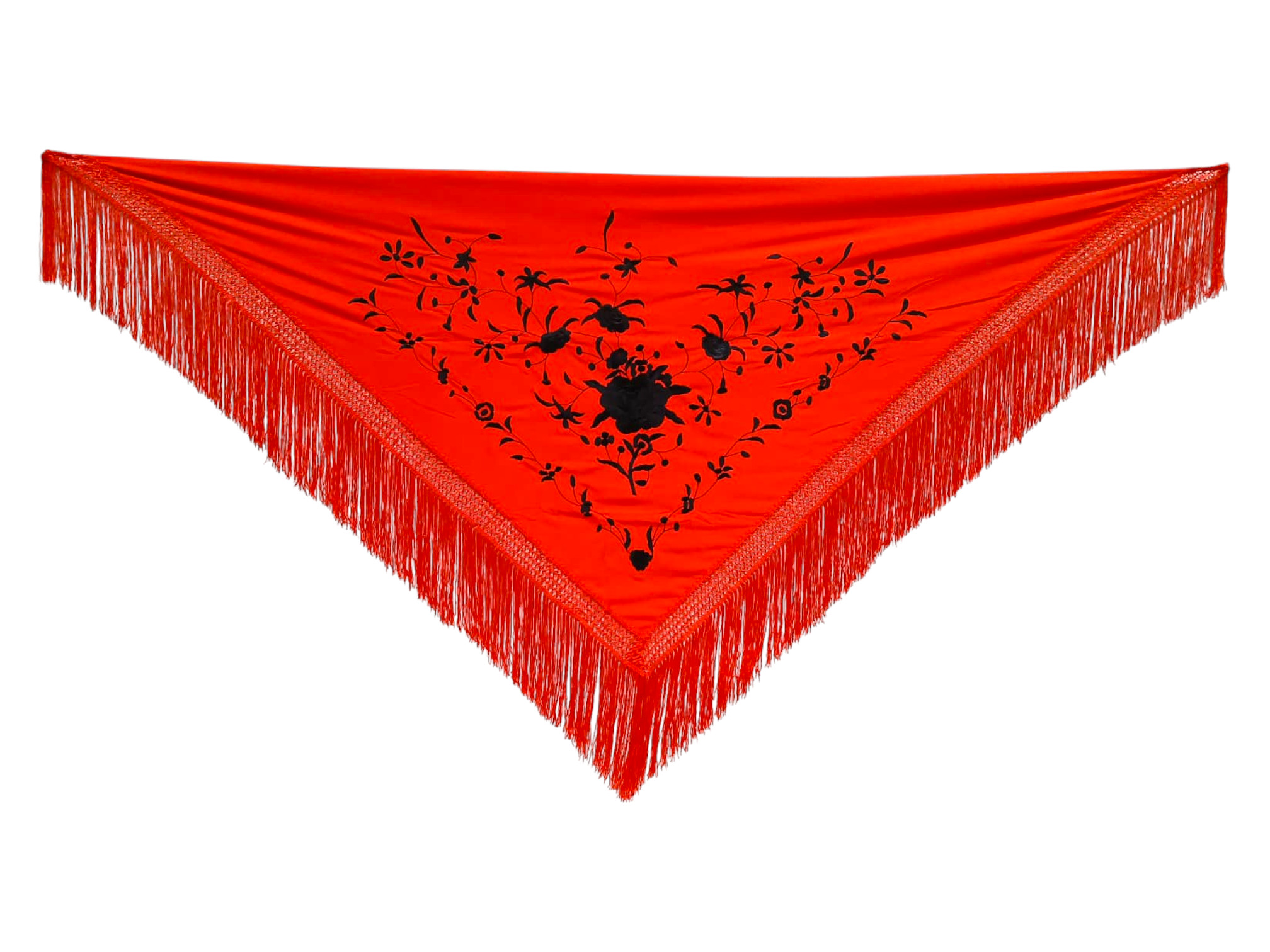 Mantoncillo bordado económico - rojo bordado en negro