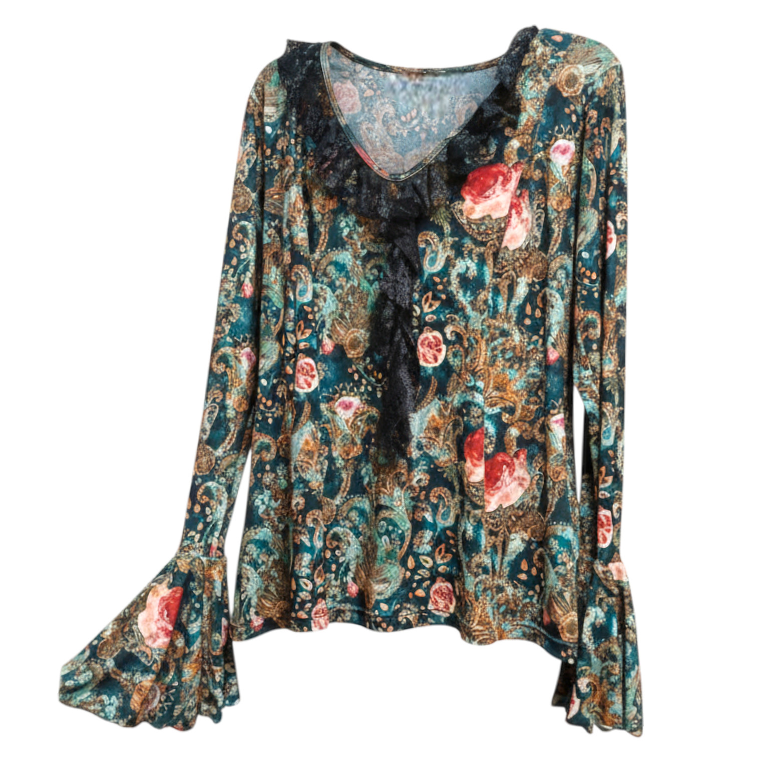 Top Estampado en tonos verdes Davedans