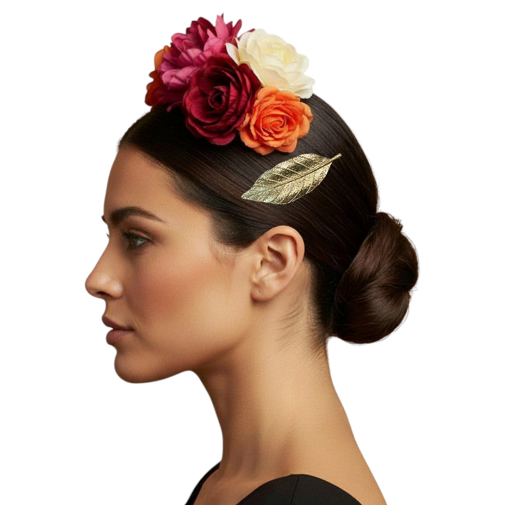 Peinecillo Dorado en Forma de Hoja – Accesorio para el Pelo de Flamenca