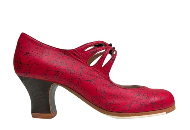Zapato Cordonera Begoña Cervera piel exclusiva Clavel Rojo
