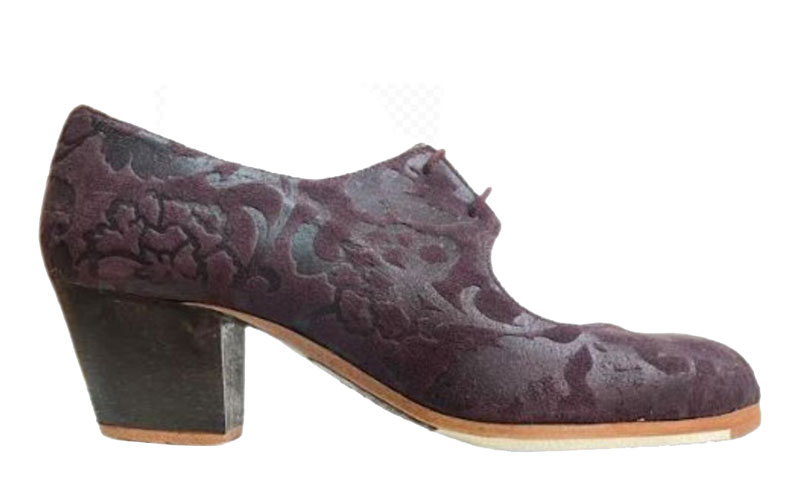 Zapato Cordonera Begoña Cervera Piel Peonia Cubano Lacado Oscuro