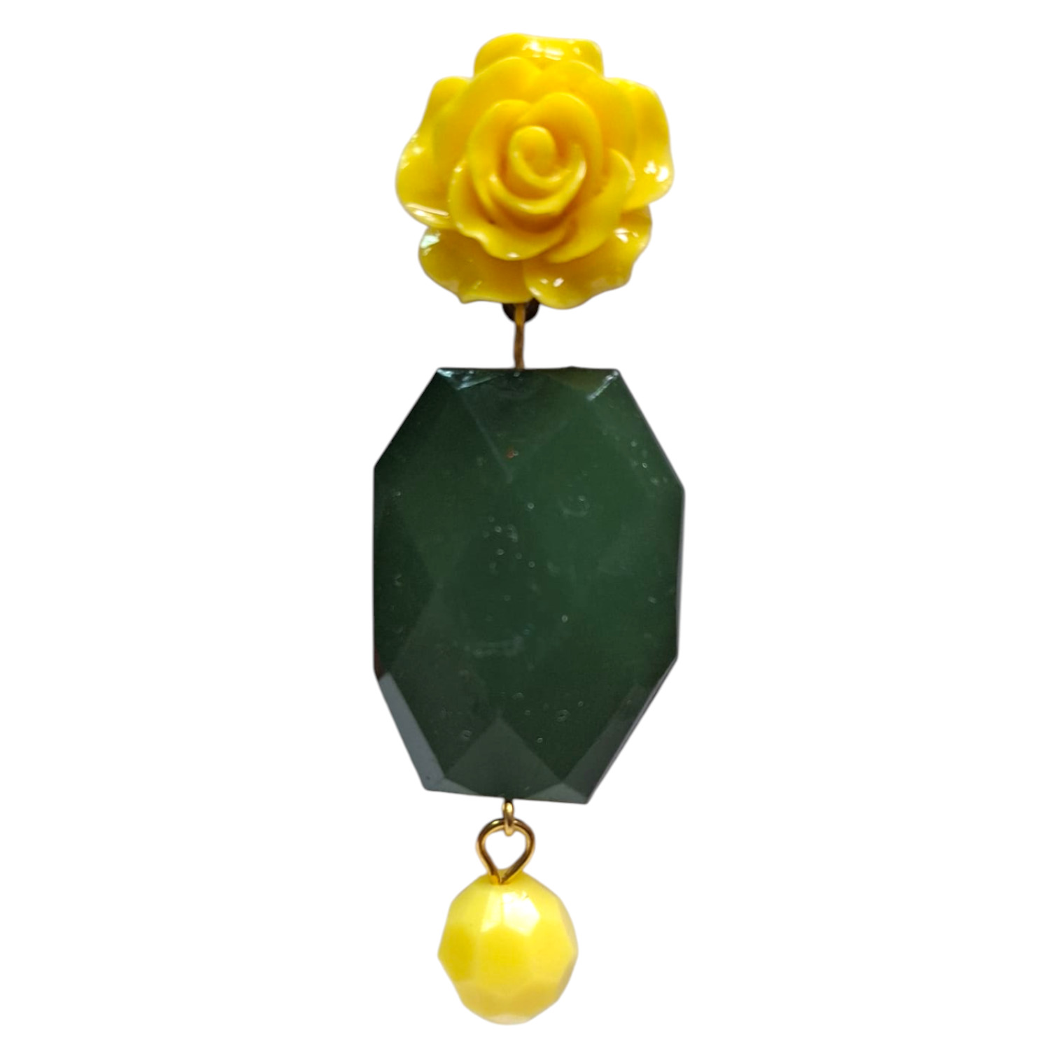 Boucles d'oreilles flamenco avec fleurs et pierres acryliques pour événements et danse