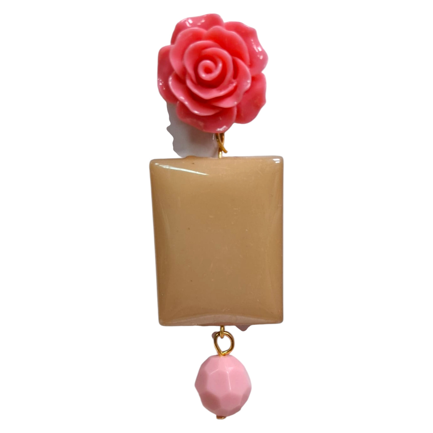 Boucles d'oreilles flamenca avec fleur et pierre acrylique pour les pèlerinages et les foires