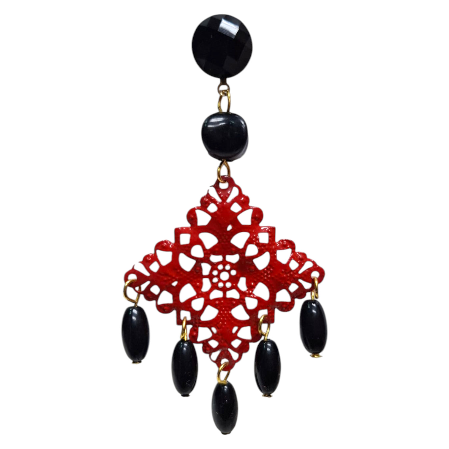 フィリグリーと装飾ボール付きエレガントなフラメンコイヤリング