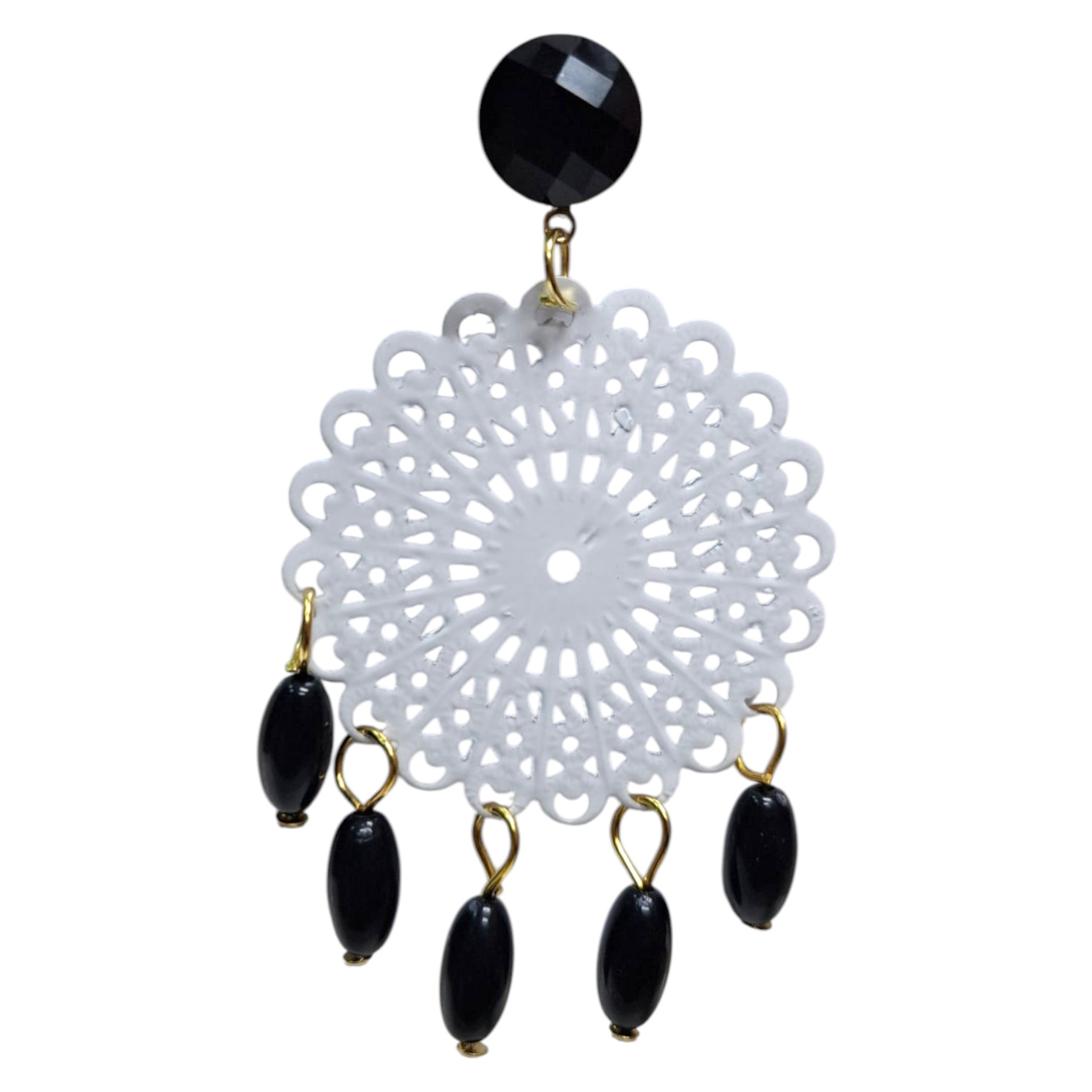 Elegant Flamenco Earrings with Round Filigree and 5 Hanging Balls