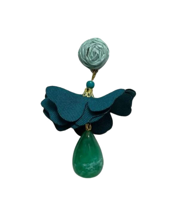 Pendientes de Flamenca Verdes con Flor y Lágrima | Complementos para Traje de Flamenca