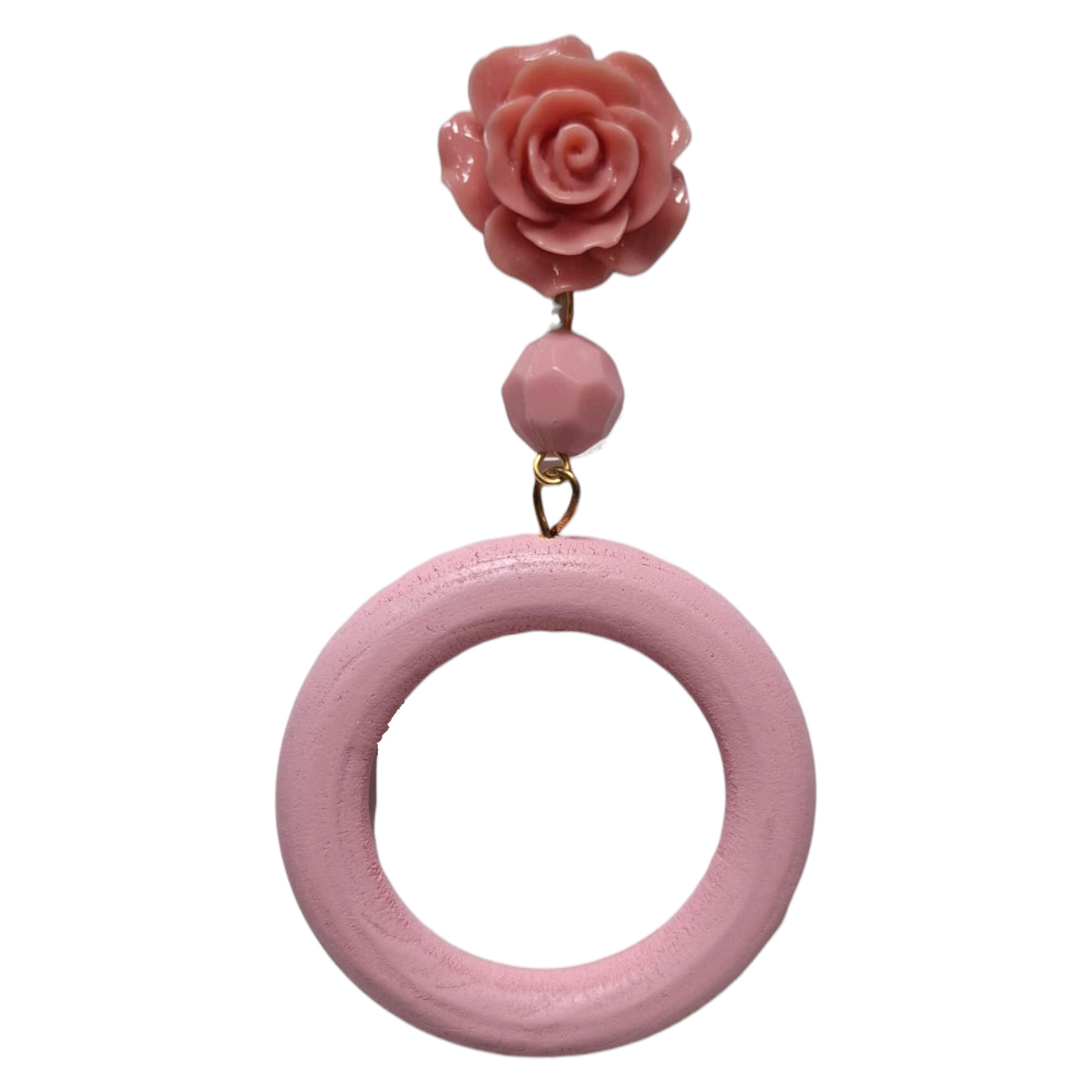 ダブルフープフラメンコピアス（女性用）。ピンク