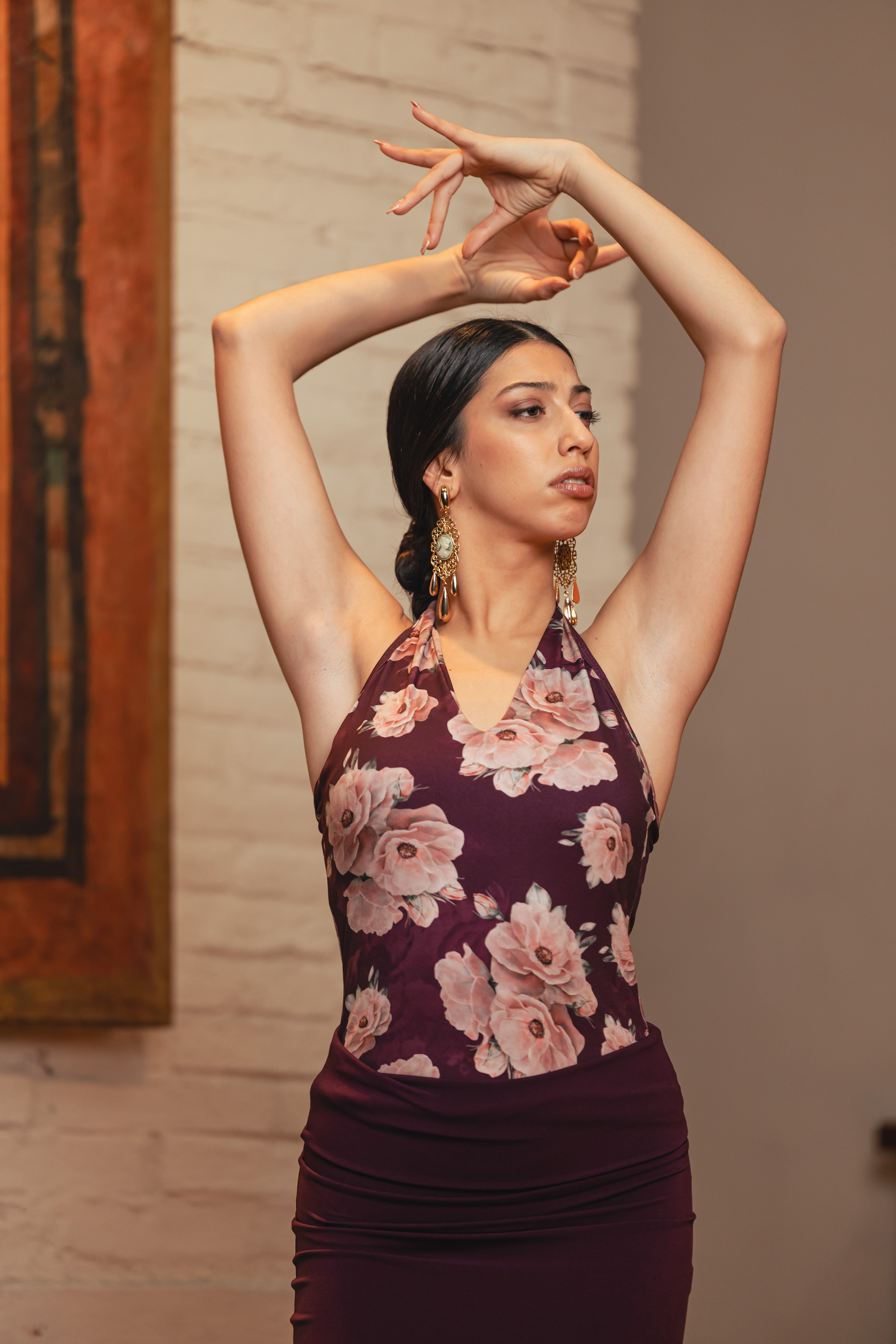 Flamenco Top Mostazal Model. Davedans